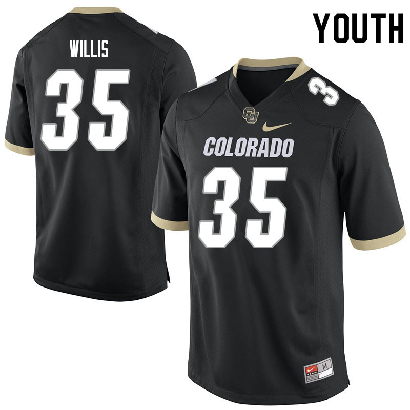 Youth #35 Mac Willis Colorado Buffaloes College Football Jerseys Sale-Black - Click Image to Close
